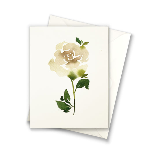 Cream Colored Single Rose Greeting Cards