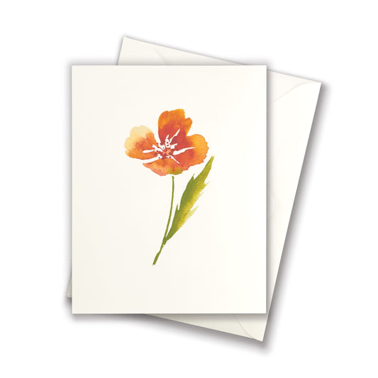 Orange Poppy Greeting Card